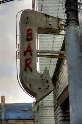 Mitre Bar's neon sign 